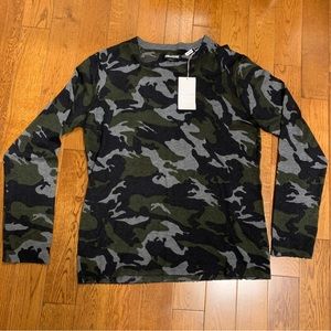 Zadig & Voltaire Kennedy 100% Cashmere Unisex XL Top in Green Camouflage NWT
